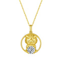 Sterling Silver Chinese Zodiac Tiger Necklace with 1 ct Moissanite – Gold-Plated