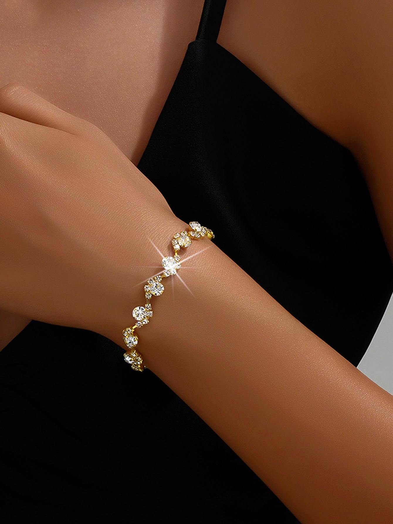Pearl and Rhinestone Bracelet for Women in Ten Styles — Silver, Gold, Rose Gold or Gun Black Tone