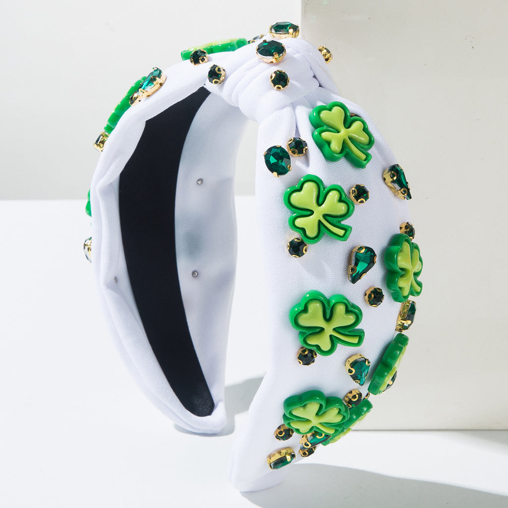 Rhinestone Green Headband for St Patrick's Day — alternate angle