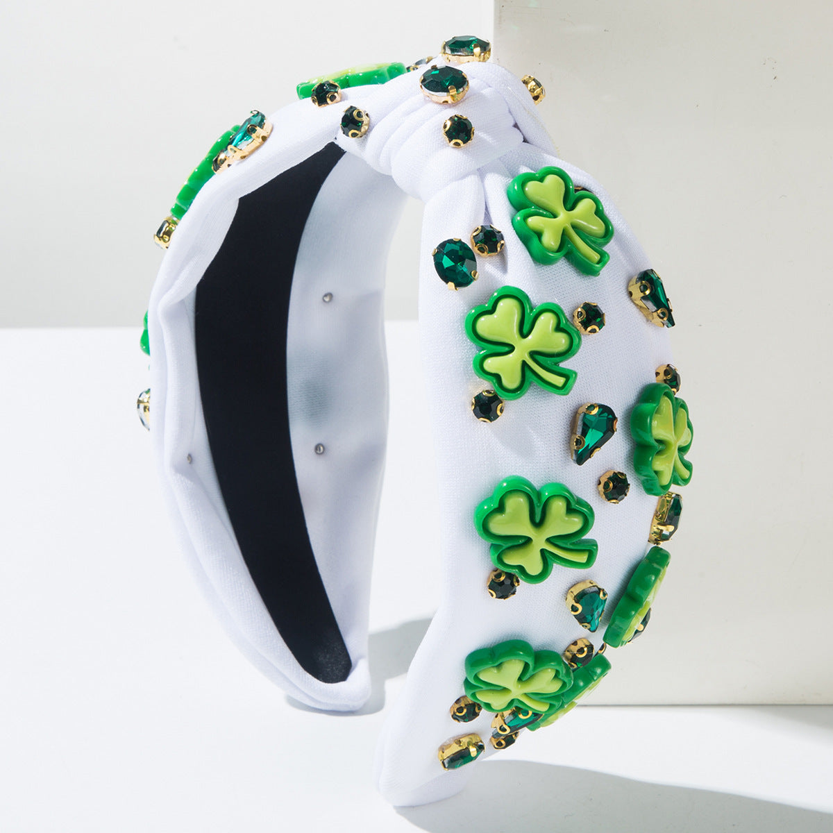 Rhinestone Green Headband for St Patrick's Day — alternate angle