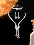 Crystal-Set Bridal Necklace and Earrings Set in Three Styles — Wedding Jewelry for Women
