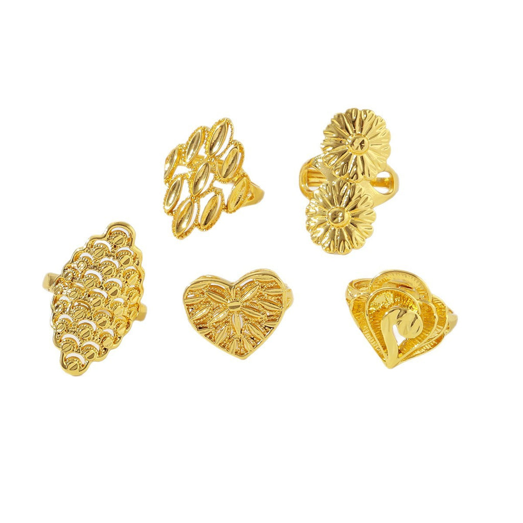 Hollow Flower Open Ring for Women, Irregular Heart-Shaped Band — side view