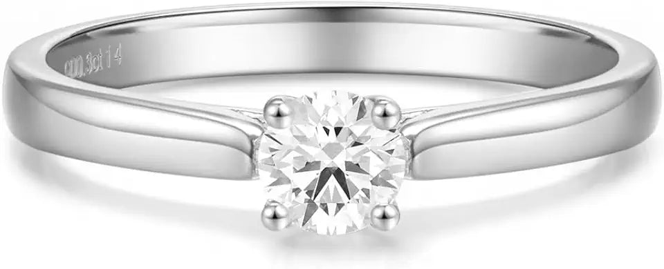 Sterling Silver Lab-Grown Diamond Solitaire Engagement Ring