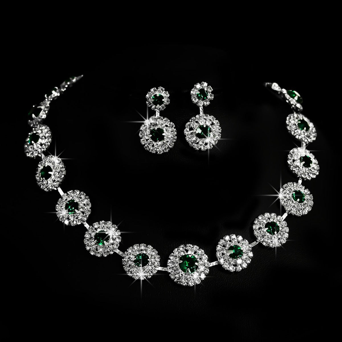 Bridal Necklace and Earrings Set, Four Styles — detail close-up
