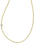 Gold-Tone Topaz Cross Necklace