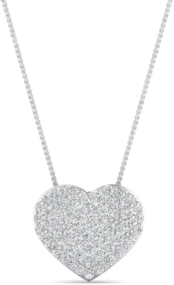 Round Lab-Grown Diamond Heart Pendant