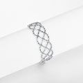 Sterling Silver Mesh Cutout Ring – Adjustable, Fits US Sizes 3-11, Platinum, Gold or Rose Gold-Plated