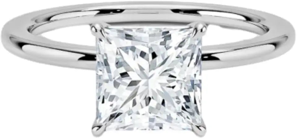 Gold-Tone Moissanite Solitaire Engagement Ring