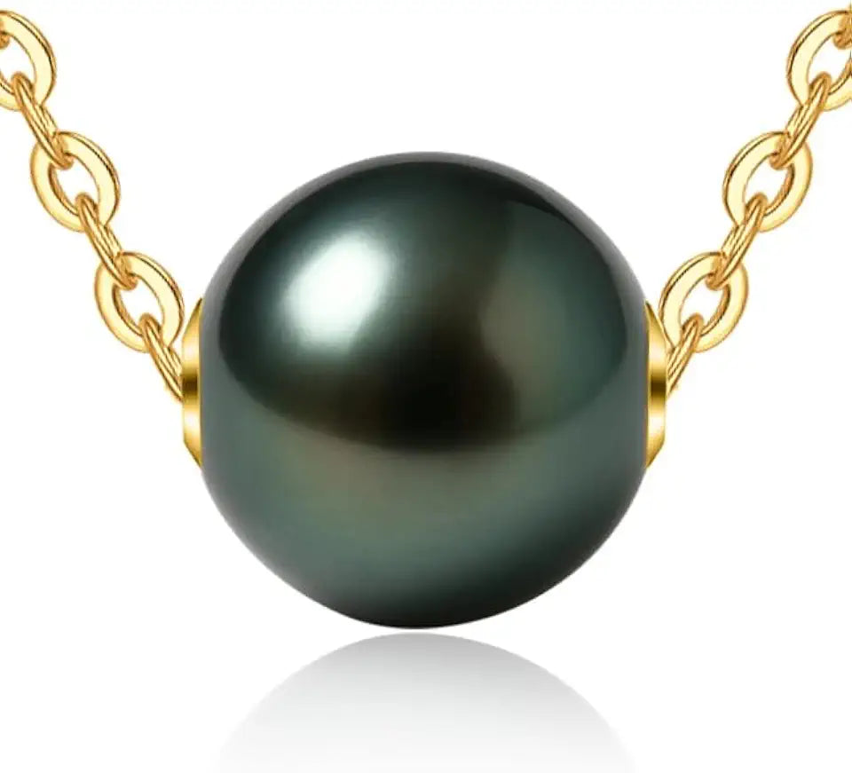Gold-Tone Black Pearl Necklace