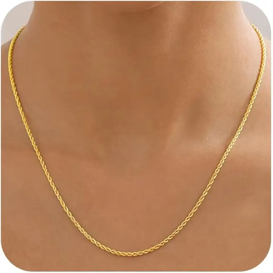 18K Gold-Plated Sterling Silver Rope Necklace