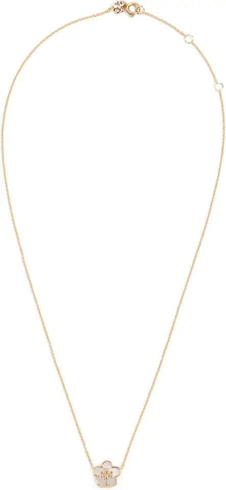 Gold-Tone Pearl Floral Pendant