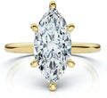 Gold-Tone Moissanite Solitaire Engagement Ring