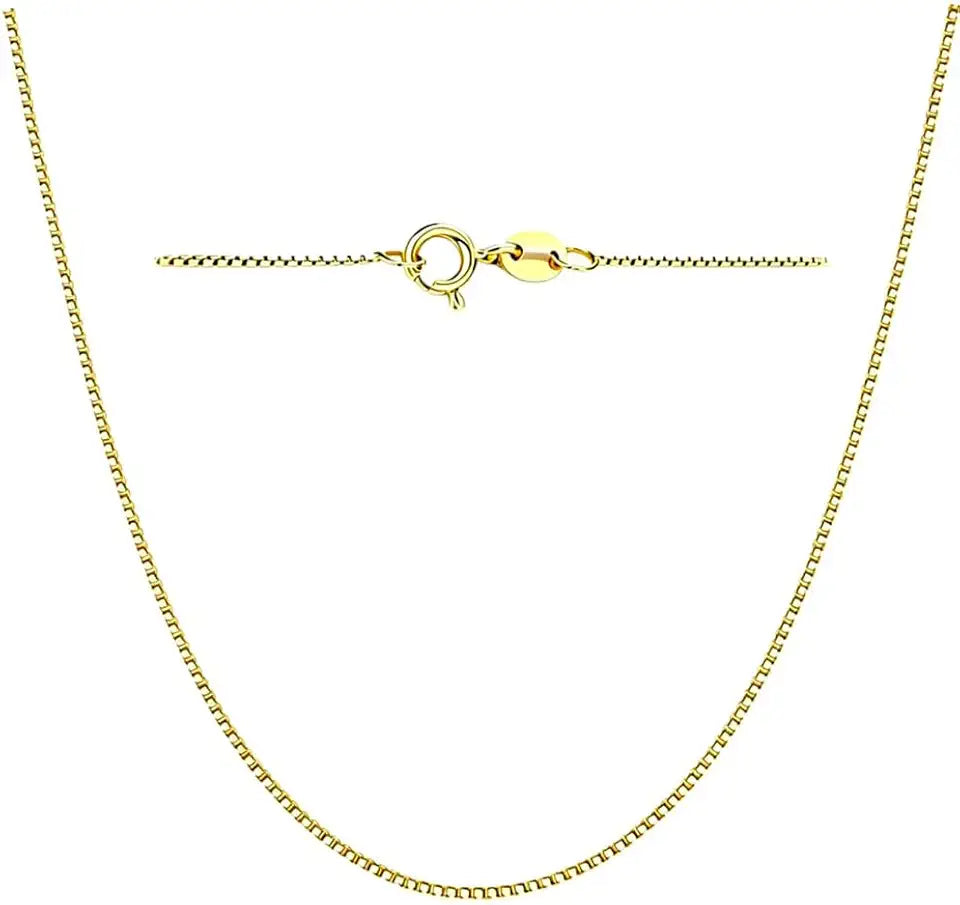 Gold-Tone Box Chain Necklace, 0.6mm