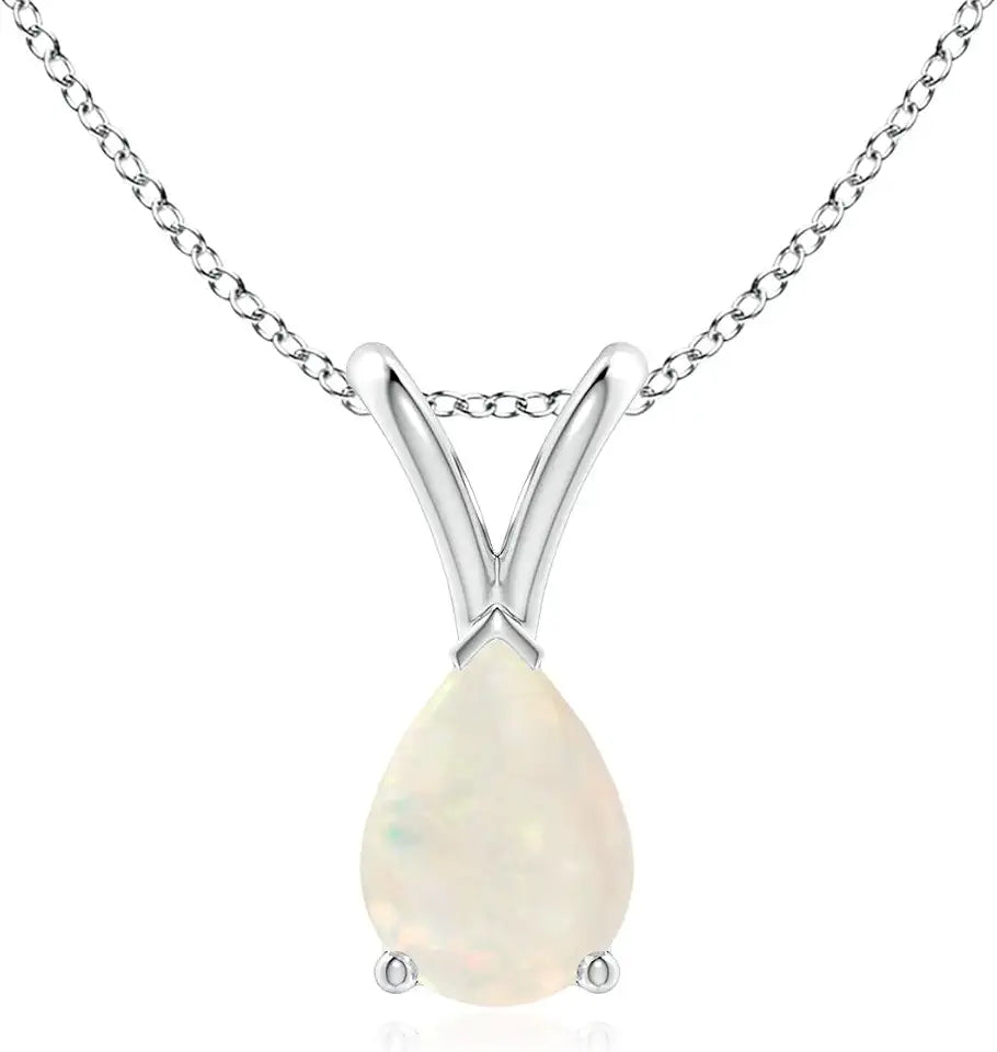 Sterling Silver Opal Solitaire Pendant
