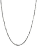 Rhodium-Plated Sterling Silver Square Box Chain Necklace