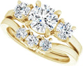 Gold-Tone Round Moissanite Solitaire Engagement Ring