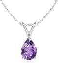 Sterling Silver Amethyst Solitaire Pendant