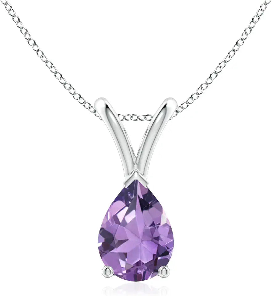 Sterling Silver Amethyst Solitaire Pendant