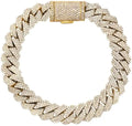 Gold-Tone Cross Cuban Link Bracelet