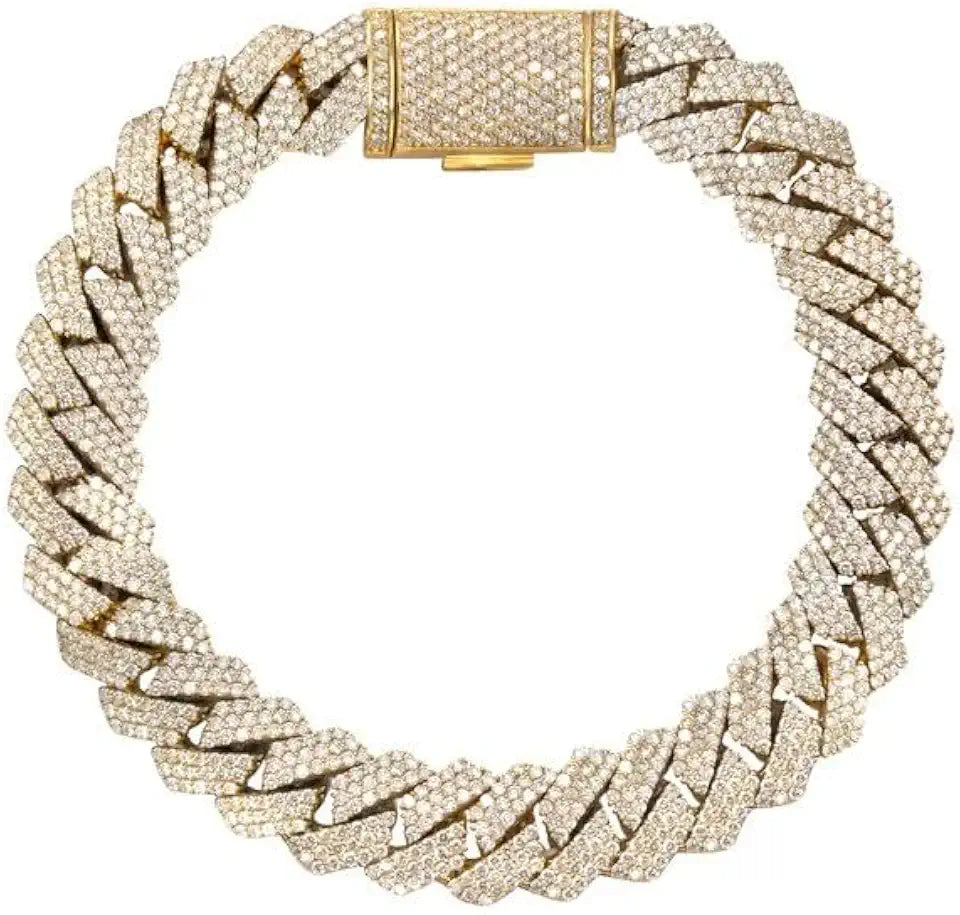 Gold-Tone Cross Cuban Link Bracelet