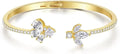 Gold-Tone Moissanite Butterfly Bracelet