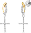 Gold-Tone Sterling Silver Moissanite Earrings