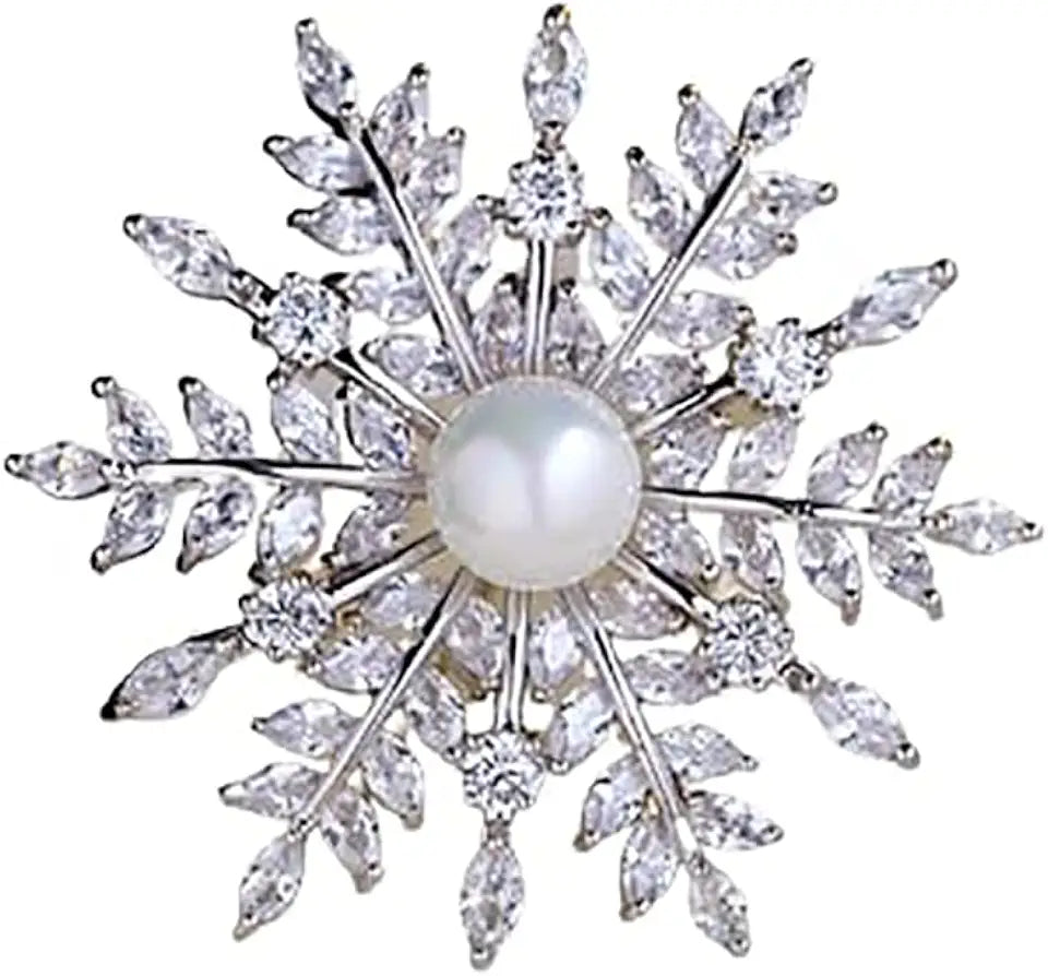 Gold-Tone Moissanite Brooch