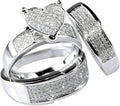 14K White Gold-Plated Sterling Silver Round Heart Engagement Ring
