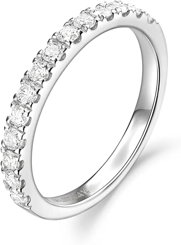 Sterling Silver Lab-Grown Diamond Wedding Band