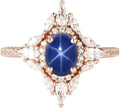 Gold-Tone Oval Birthstone Engagement Ring
