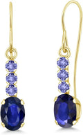 Gold-Tone Sapphire Drop Earrings