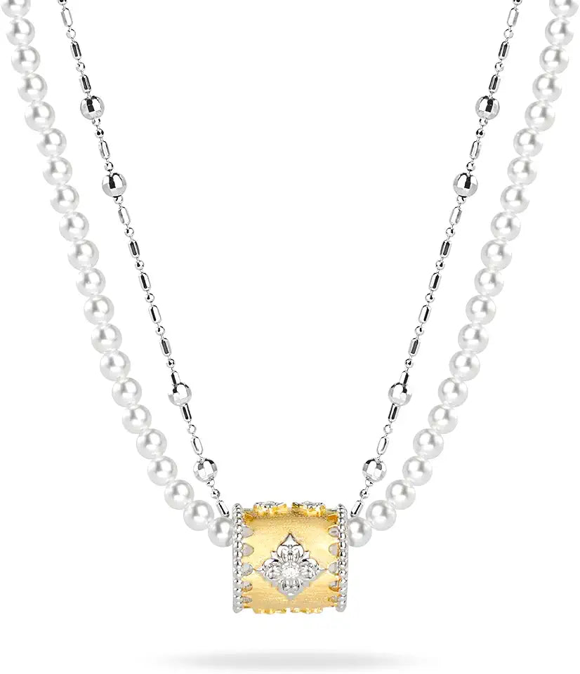 Sterling Silver Pearl Layered Necklace