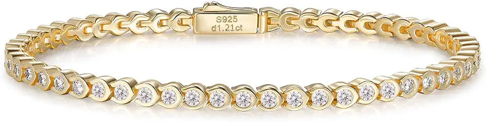 Sterling Silver Moissanite Tennis Bracelet, 2.8mm