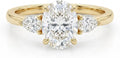 14K Yellow Gold-Plated Sterling Silver Oval Engagement Ring