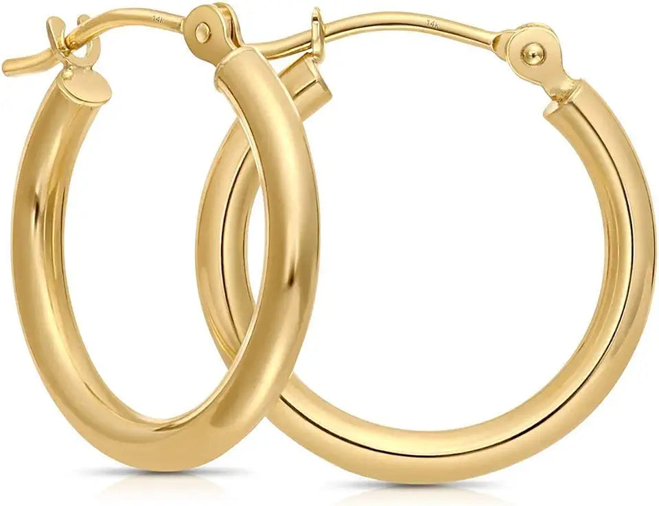Gold-Tone Round Hoop Earrings
