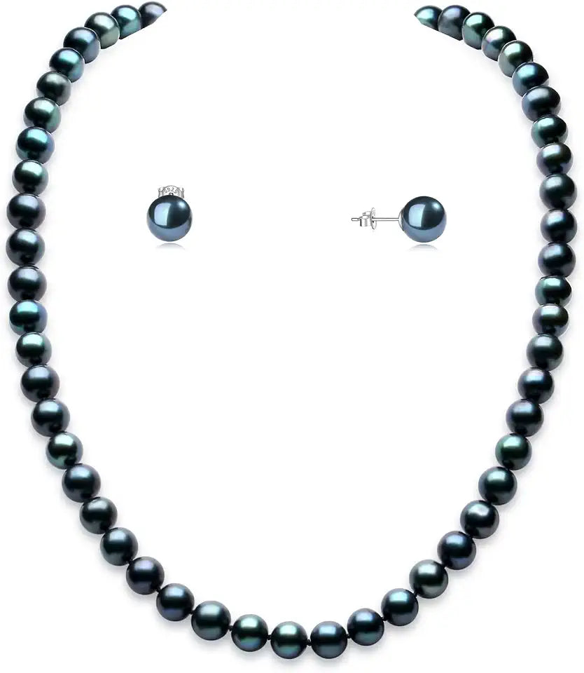 Round Black Pearl Jewelry Set
