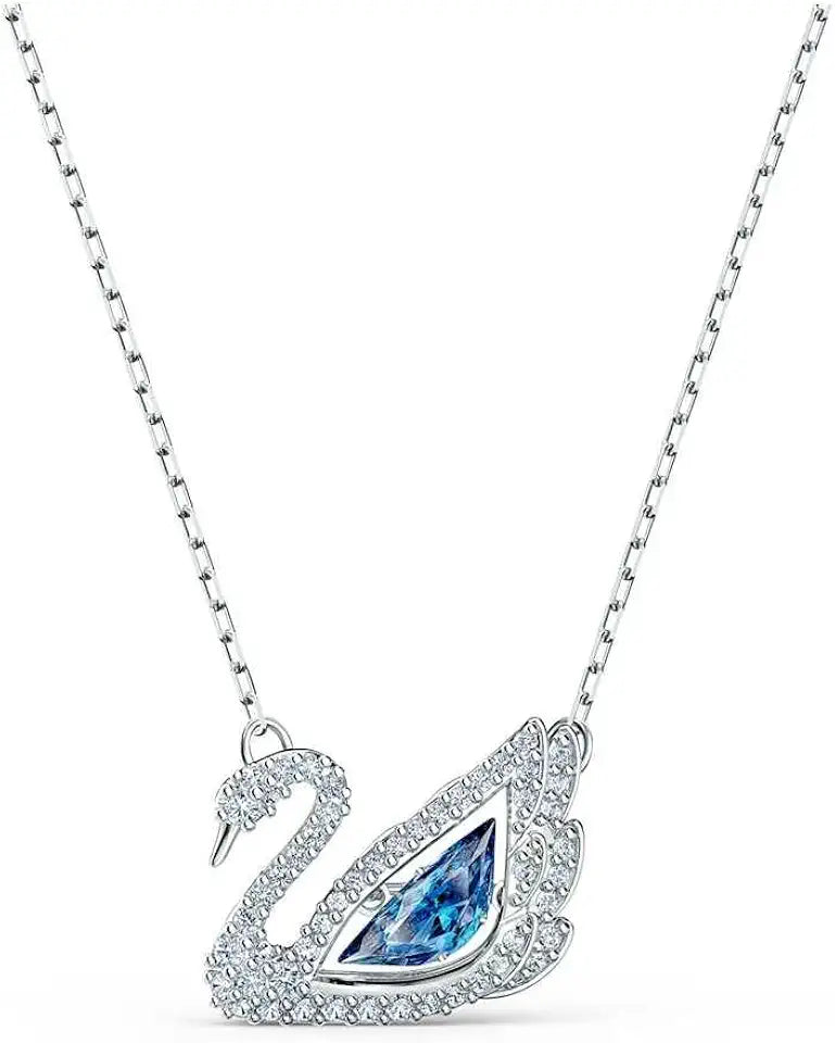 Rhodium-Plated Swan Necklace
