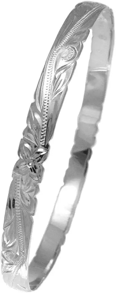 Sterling Silver Floral Bracelet, 6mm