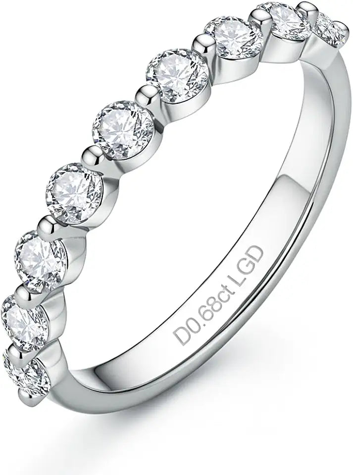 18K White Gold-Plated Sterling Silver Lab-Grown Diamond Ring