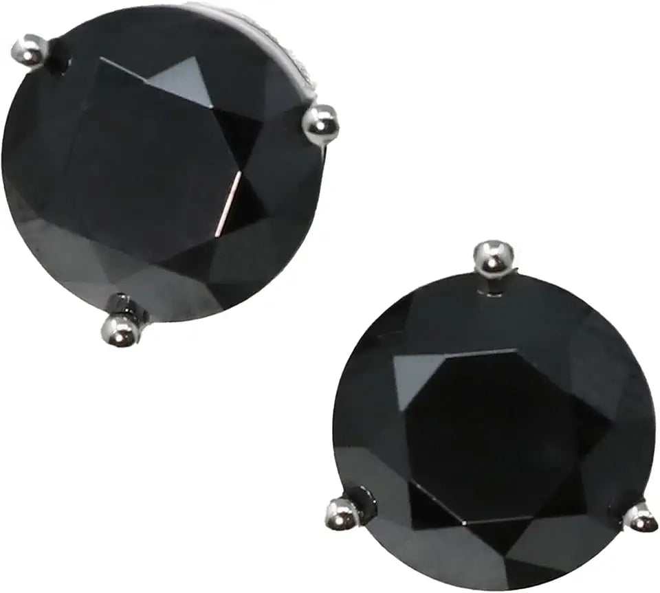 Gold-Tone Round Cubic Zirconia Stud Earrings