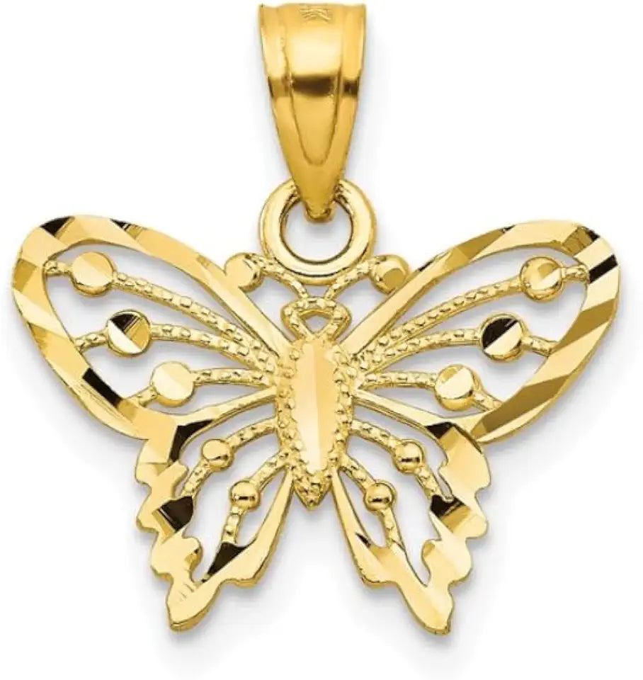 Gold-Tone Butterfly Pendant, 16mm