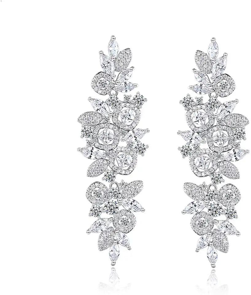 Gold-Tone Moissanite Drop Earrings