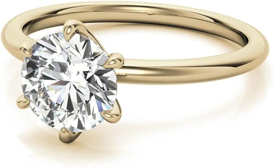 Round Moissanite Solitaire Engagement Ring