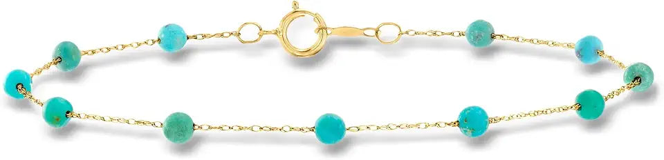 Gold-Tone Turquoise Bracelet, 3.5mm