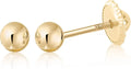 Gold-Tone Stud Earrings, 3mm