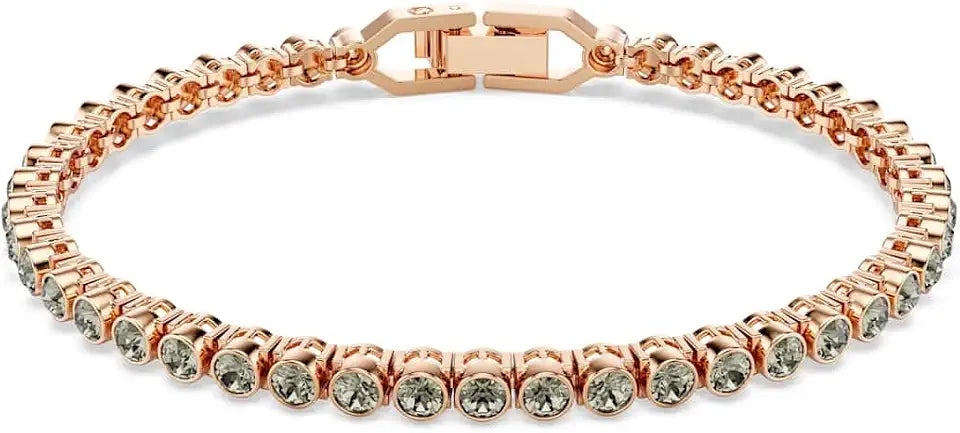 Rose Gold-Tone Round Tennis Bracelet