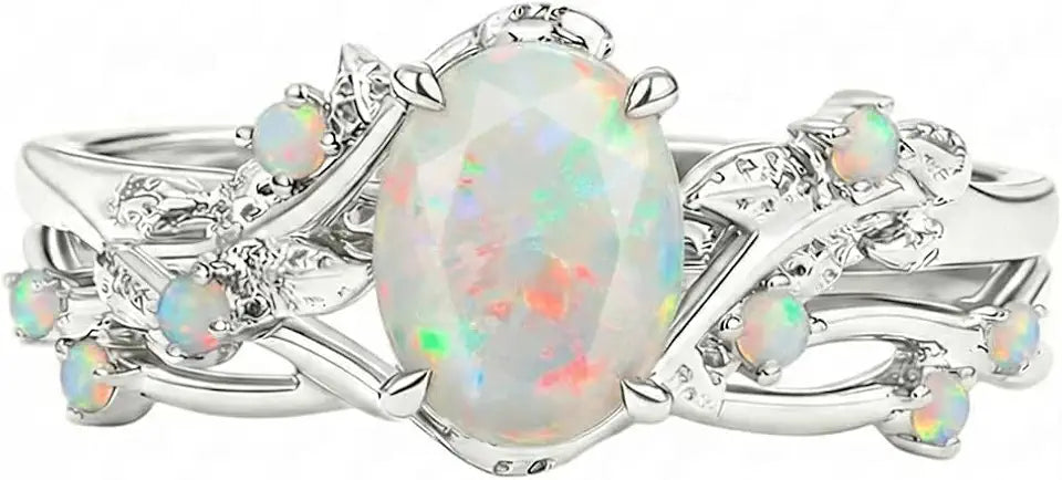 Gold-Tone Opal Engagement Ring