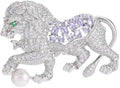 Gold-Tone Moissanite Brooch