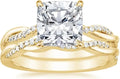 Gold-Tone Sterling Silver Moissanite Solitaire Engagement Ring