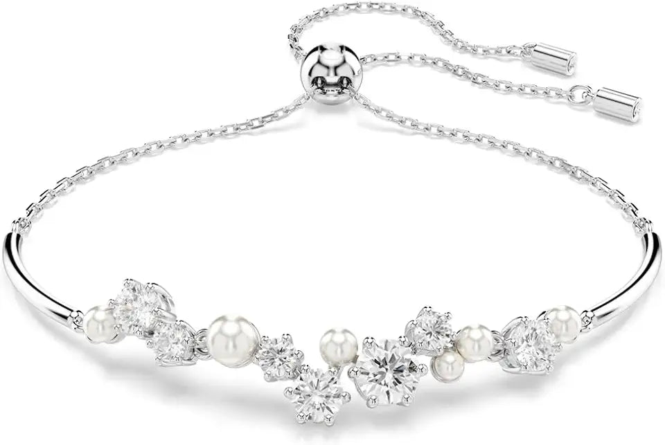 Rhodium-Plated Crystal Jewelry Piece